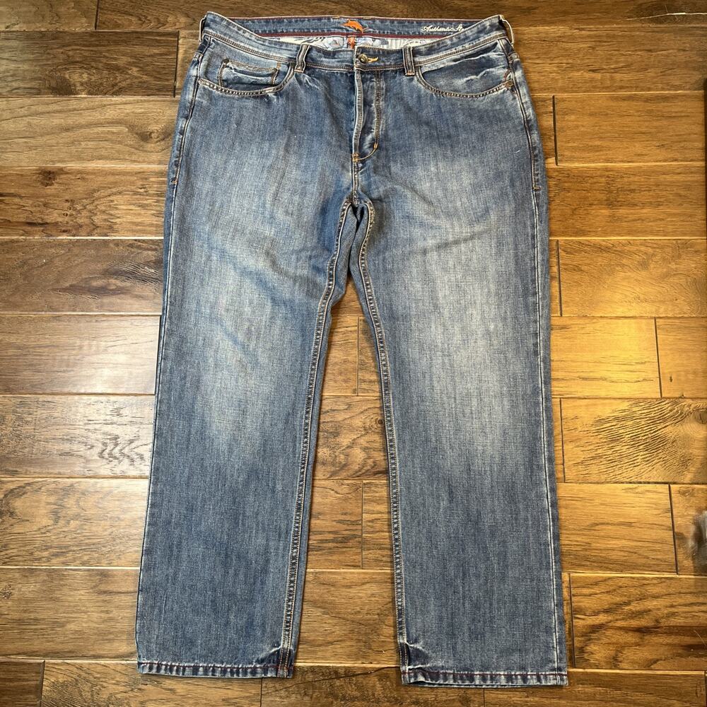 Tommy Bahama‎ Jeans Cozumel Authentic Straight 40x30 Linen Cotton Button Fly